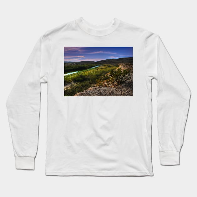 Big Bend Sky and River Long Sleeve T-Shirt by StonePics